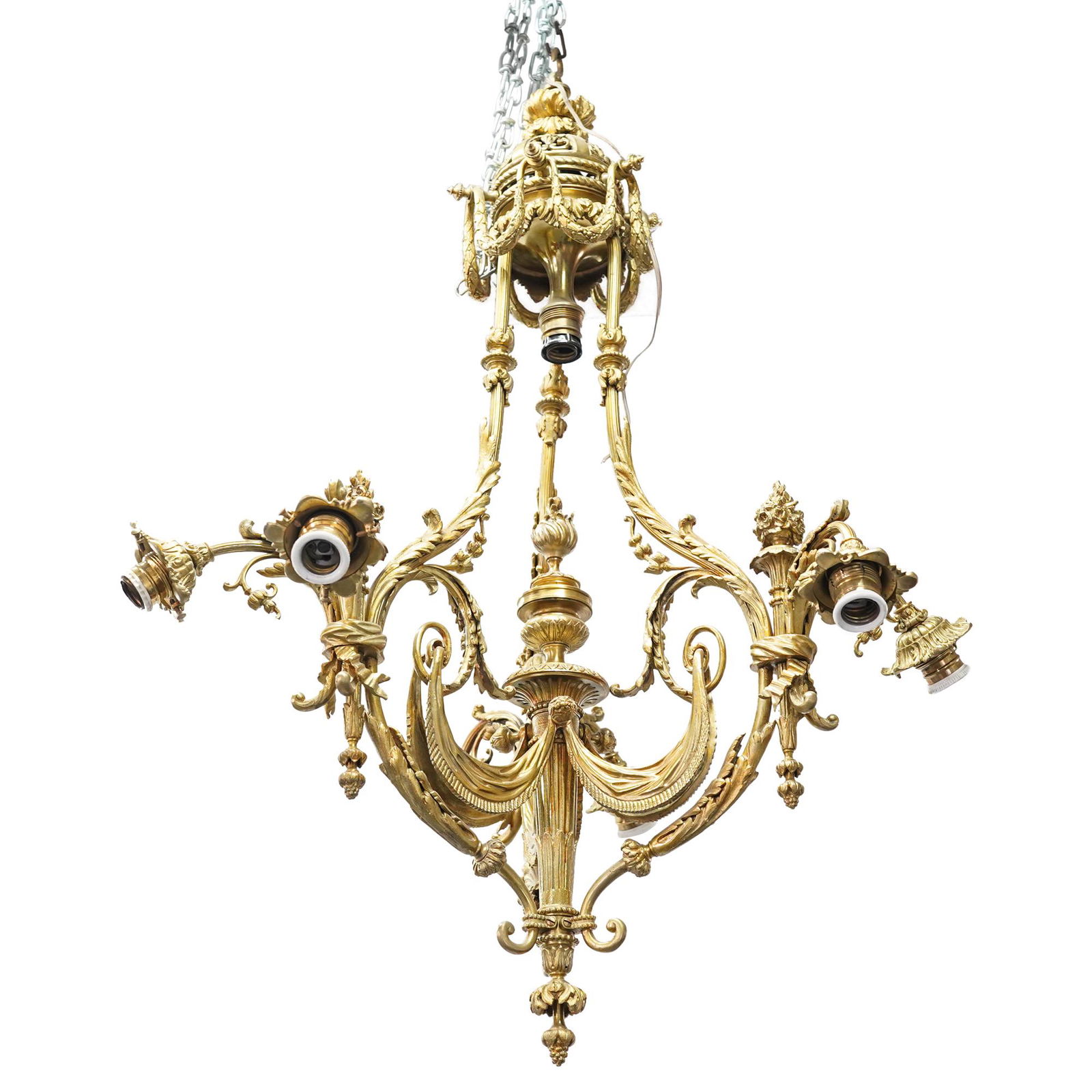 Antique French Gilt Bronze Floral Chandelier (1 of 5)