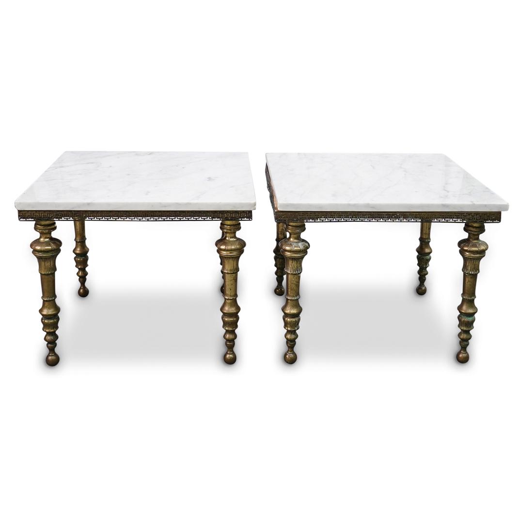 Pair of Ornate Italian Brass & Marble Low Tables (1 of 7)