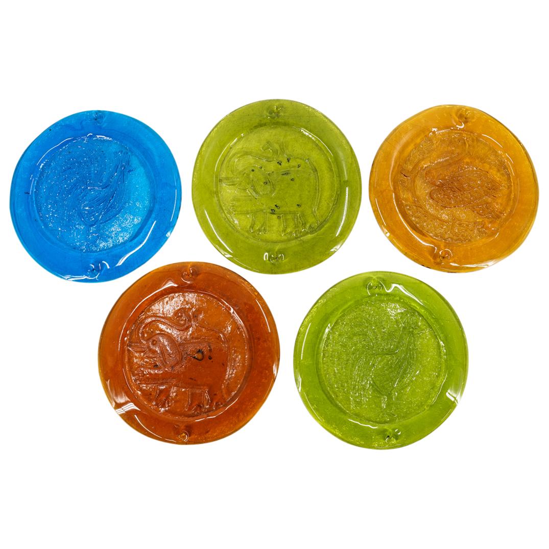 (5 Pc) Blenko Animal Decorative Disc Lot (1 of 7)