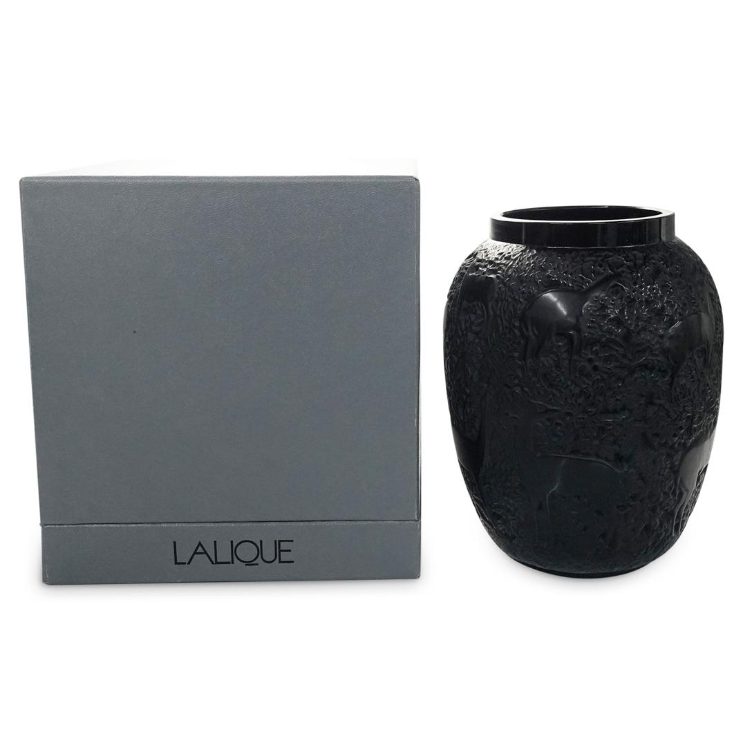 Lalique "Biches" Black Deer Vase (1 of 8)