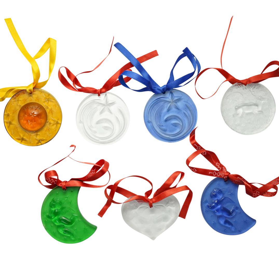 (7Pc) Lalique Crystal Cut Ornaments in Original Boxes (1 of 10)