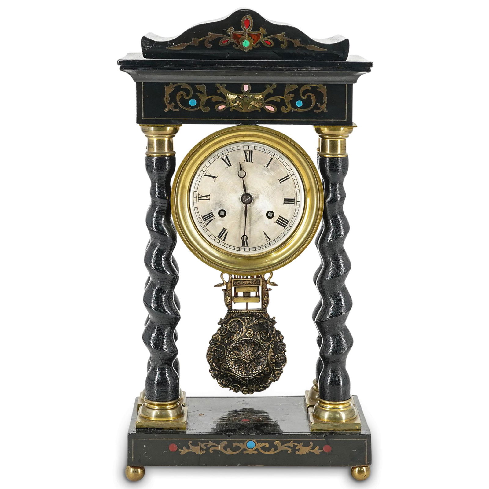 French Empire Twisted Column Eight Day Mantel Clock (1 of 11)
