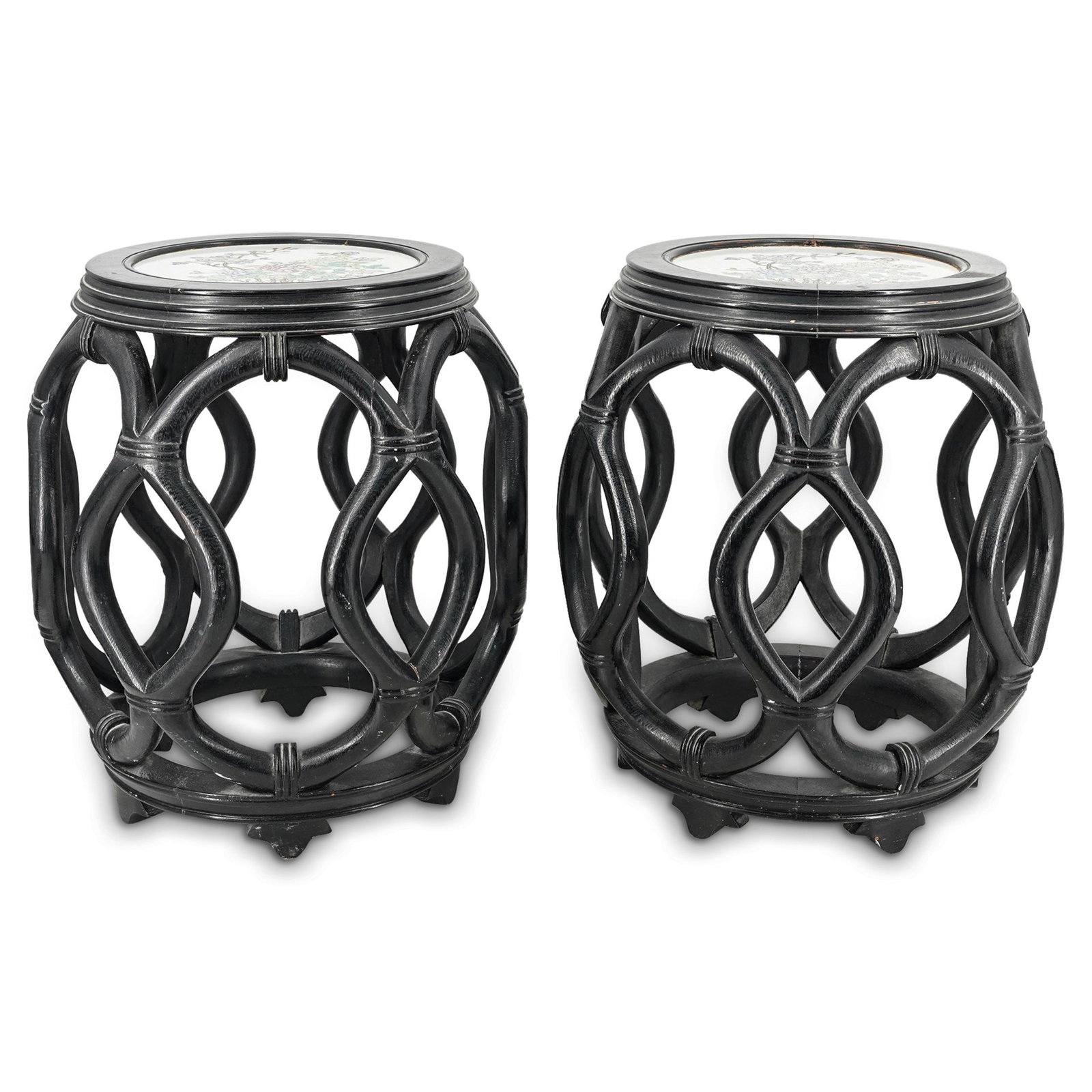 Pair Of Chinese Porcelain Inset Garden Stools (1 of 9)