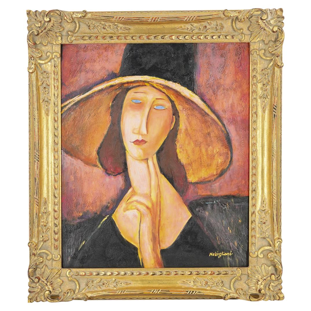 After Amedeo Modigliani Oil on Canvas Portrait Painting (1 of 6)