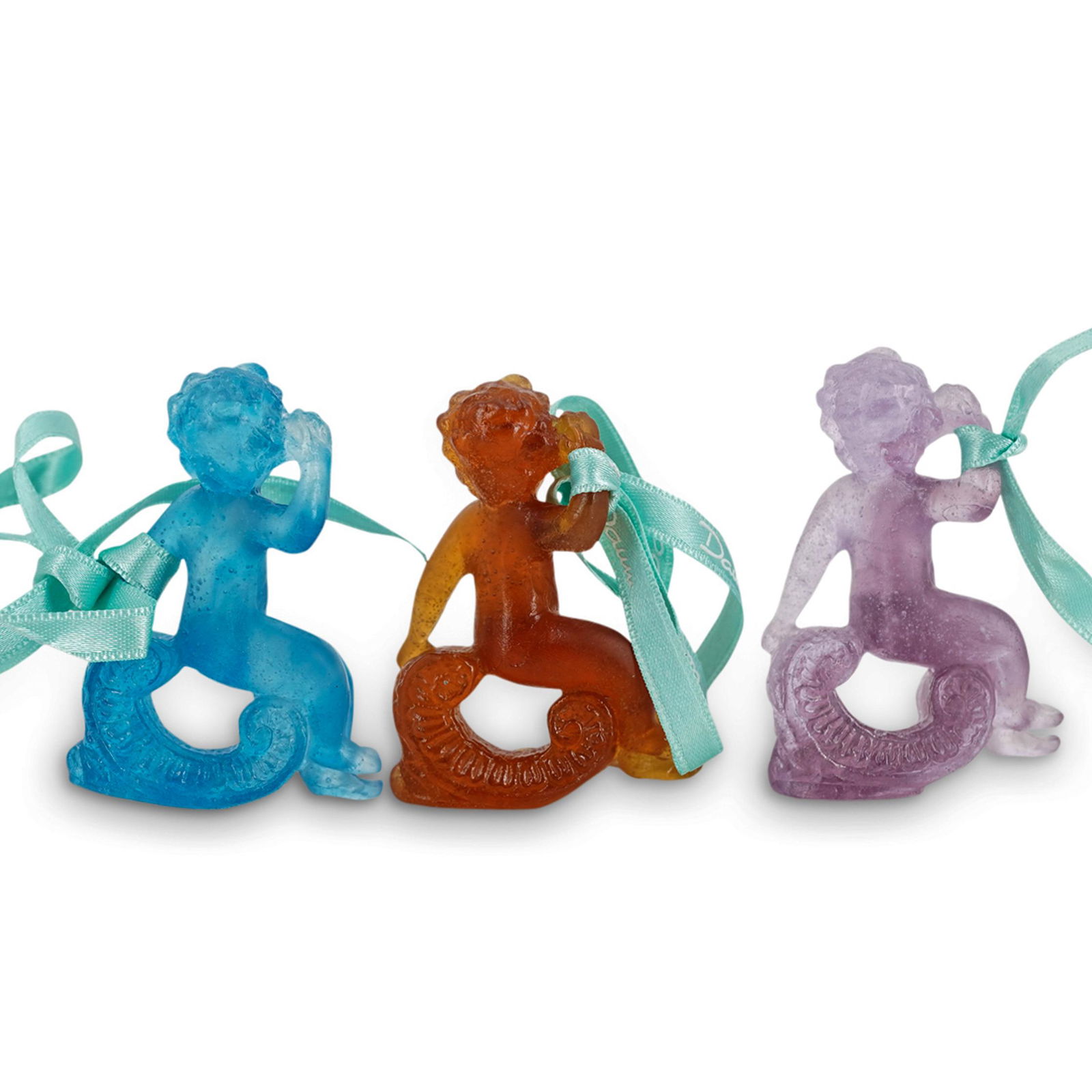 (3Pc) Daum Pate de Verre "Angelo et Lyre" Figurine Ornaments in Box (1 of 9)