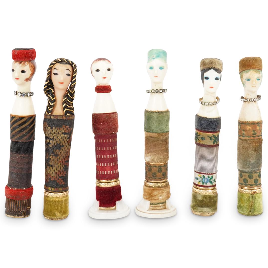 (6 Pc) 1960's Revlon Couturines Doll Lipstick Holder Cases (1 of 7)