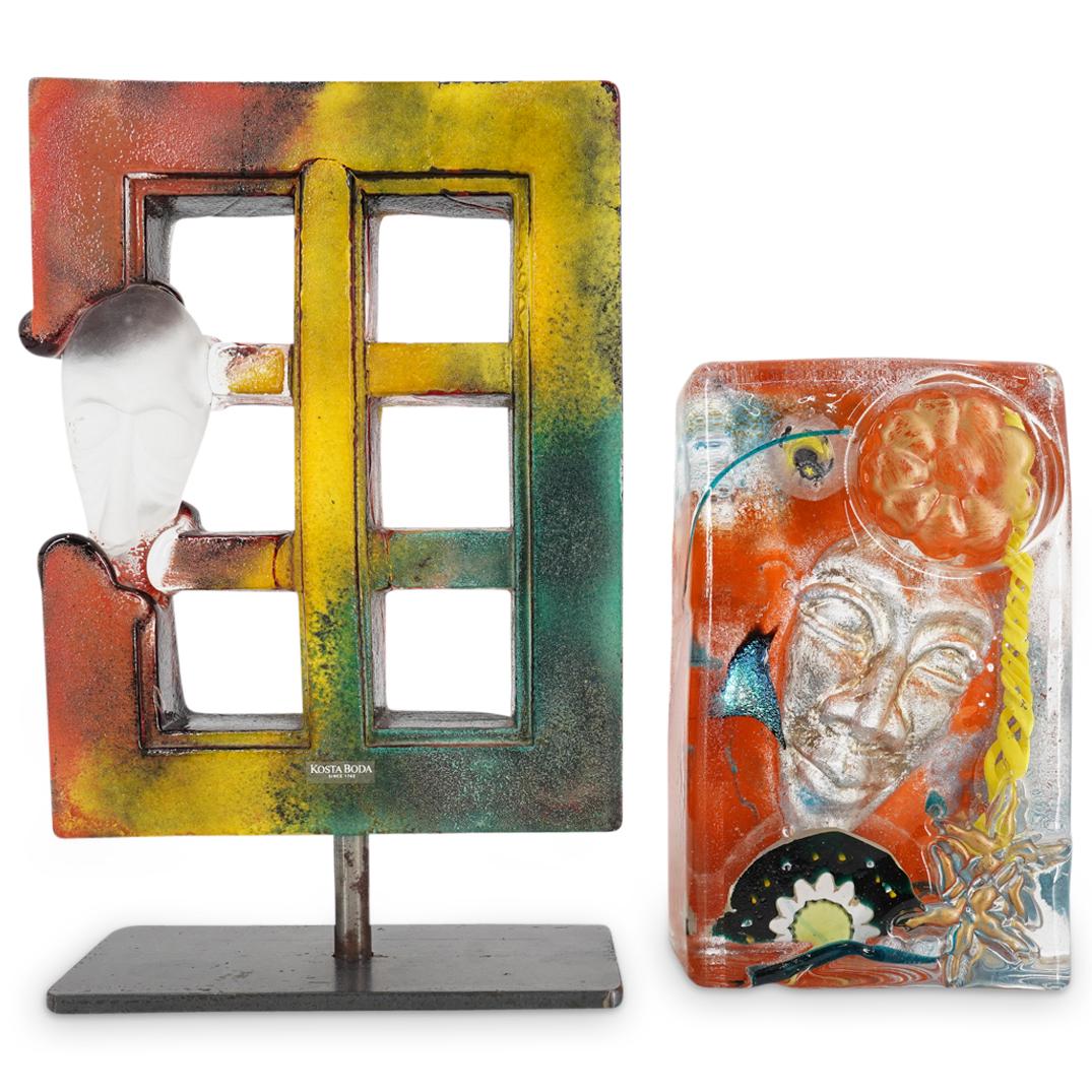 (2Pc) Kosta Boda & Phoenix Studios Glass Sculptures (1 of 9)