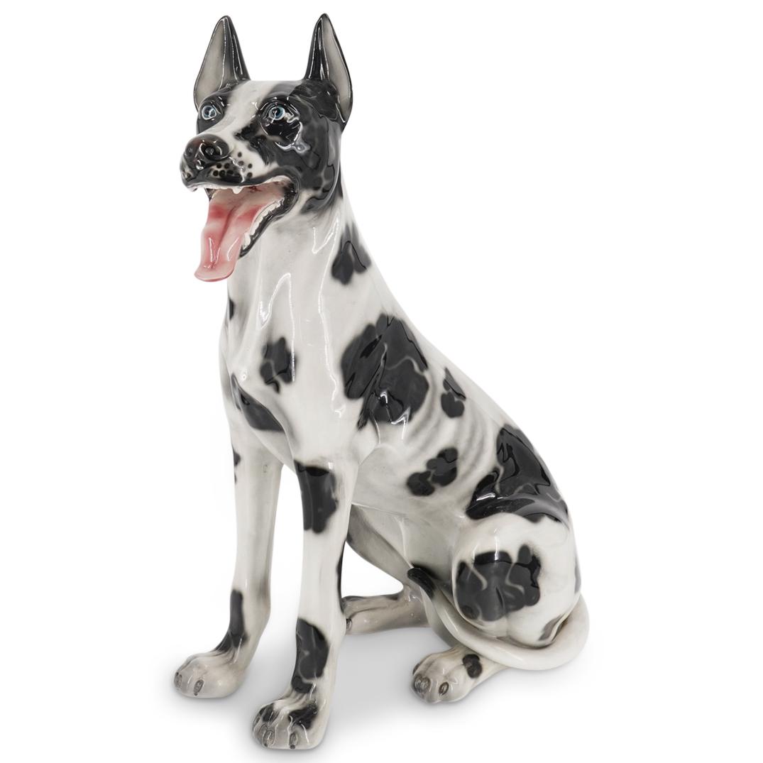 Vintage Italian Majolica Pottery Dog Sculpture (1 of 7)