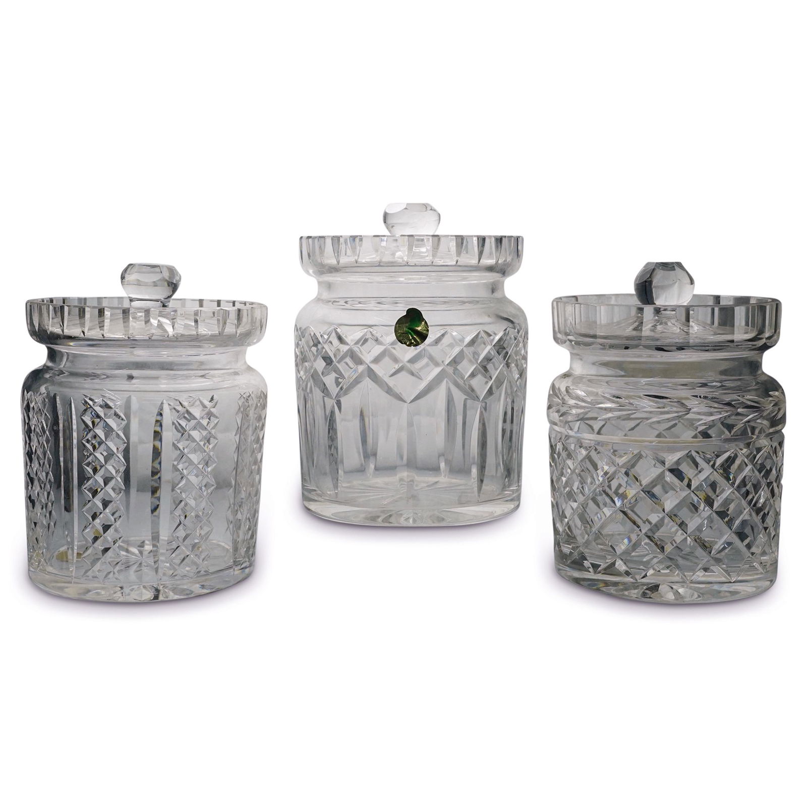 (3 Pc) Waterford Hand Cut Crystal Biscuit Barrels (1 of 10)