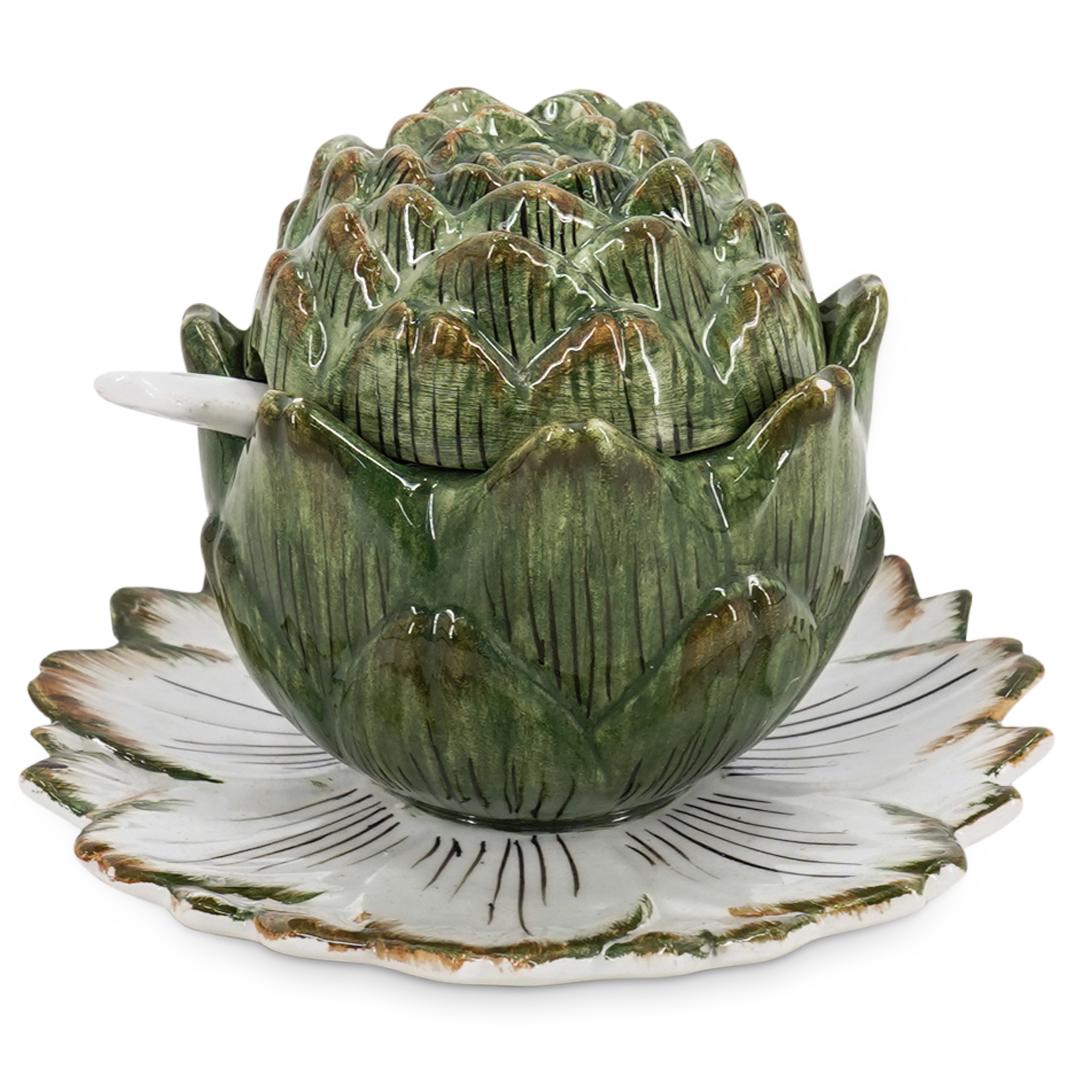 Italian Majolica Porcelain Figural Sugar Jar (1 of 7)