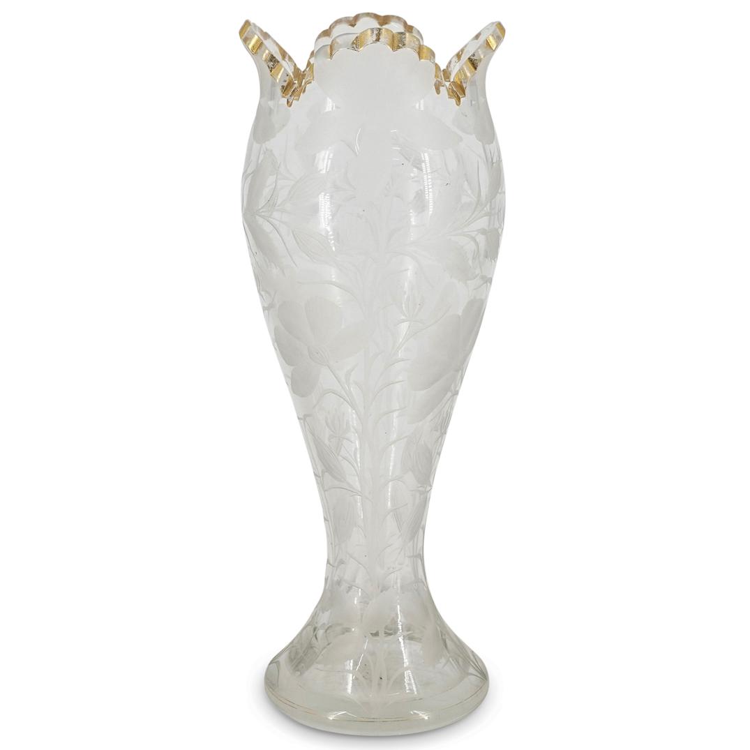 Floral Etched Crystal Vase (1 of 9)