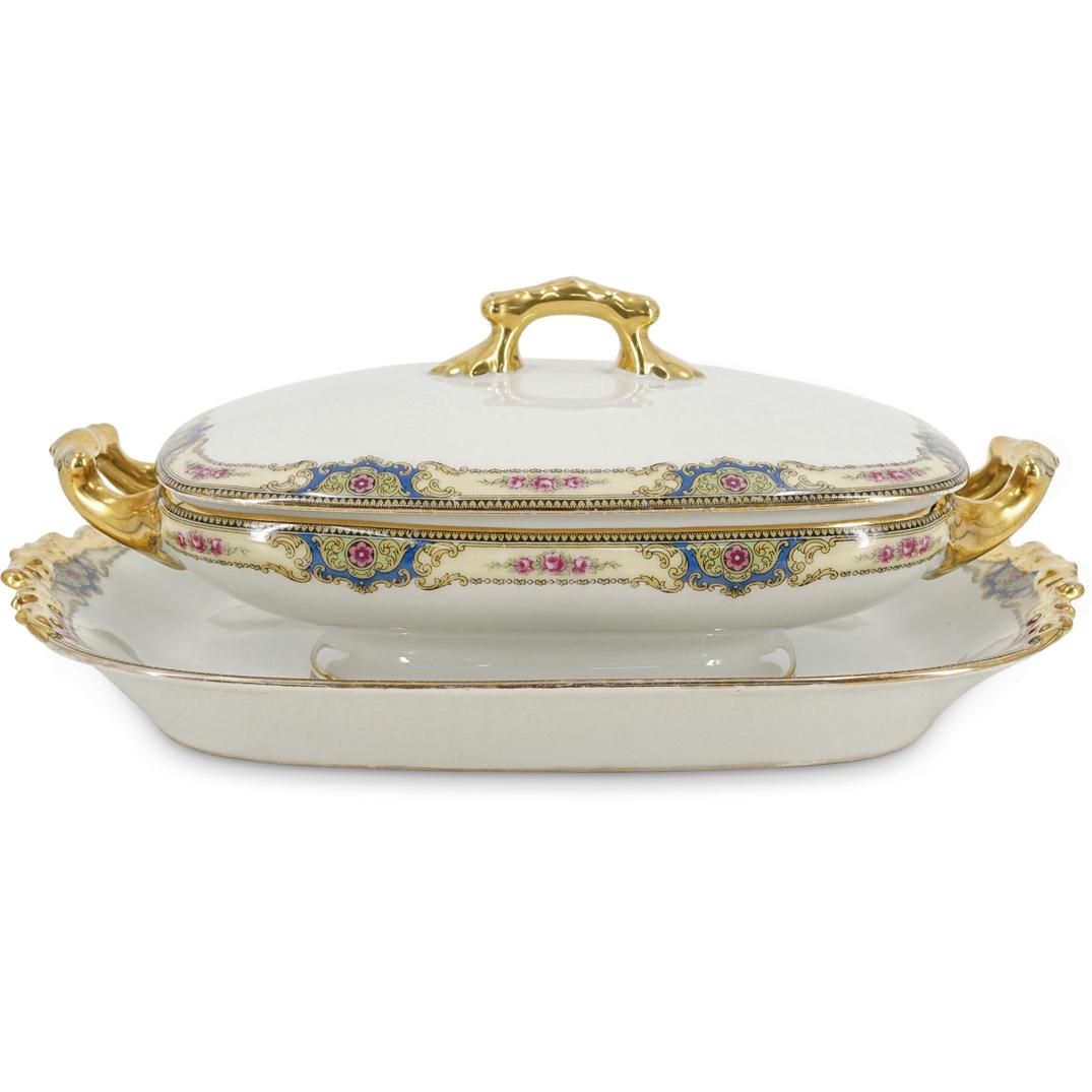 (2Pc) Antique Limoges Porcelain Tureen & Platter (1 of 9)