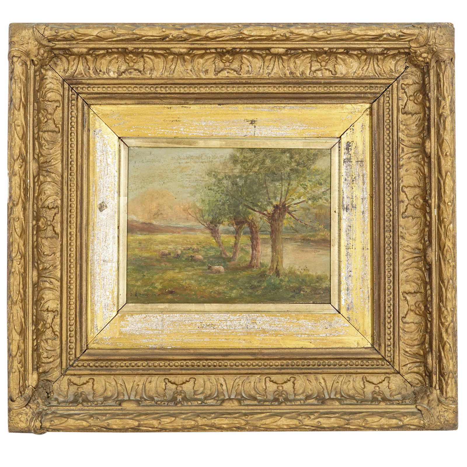 James Aumonier (1832 - 1911) Pastoral Landscape Oil On Canvas (1 of 8)