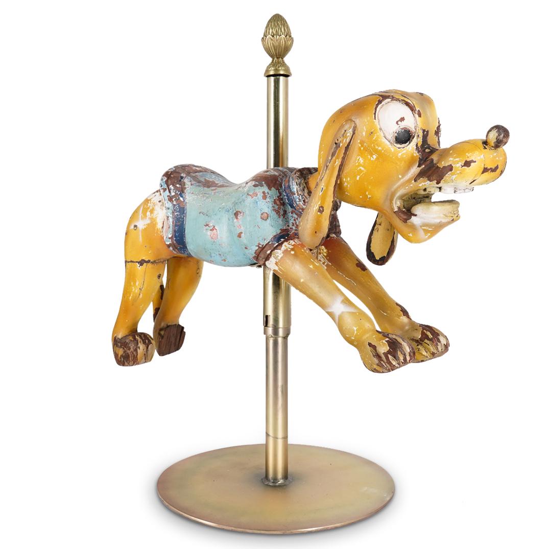 Antique Disney World Polychrome Wood "Pluto" Carousel Figure (1 of 8)