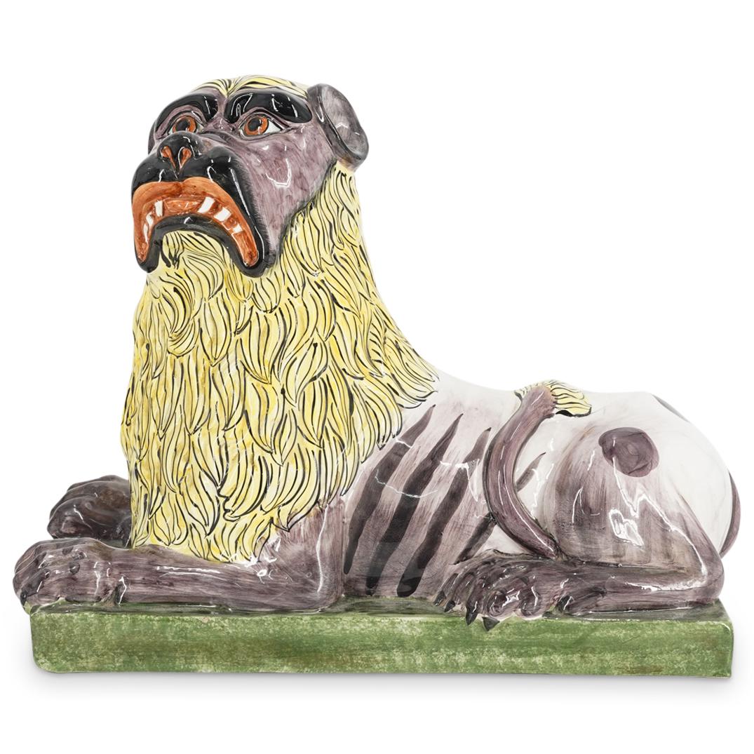 Vintage Italian Ceramic Recumbent Lion (1 of 8)