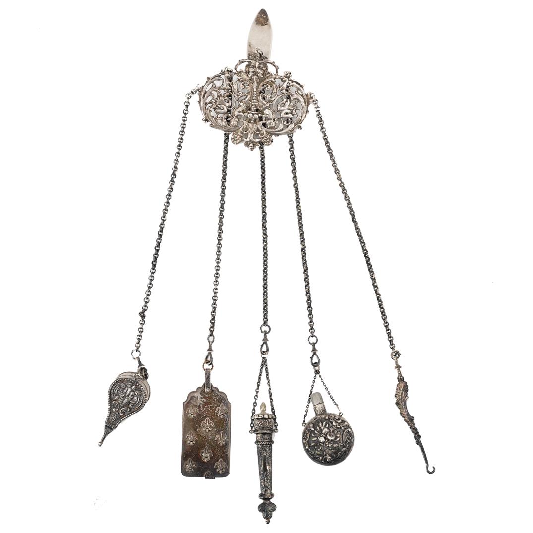 Antique Victorian Sterling Silver Chatelaine (1 of 7)