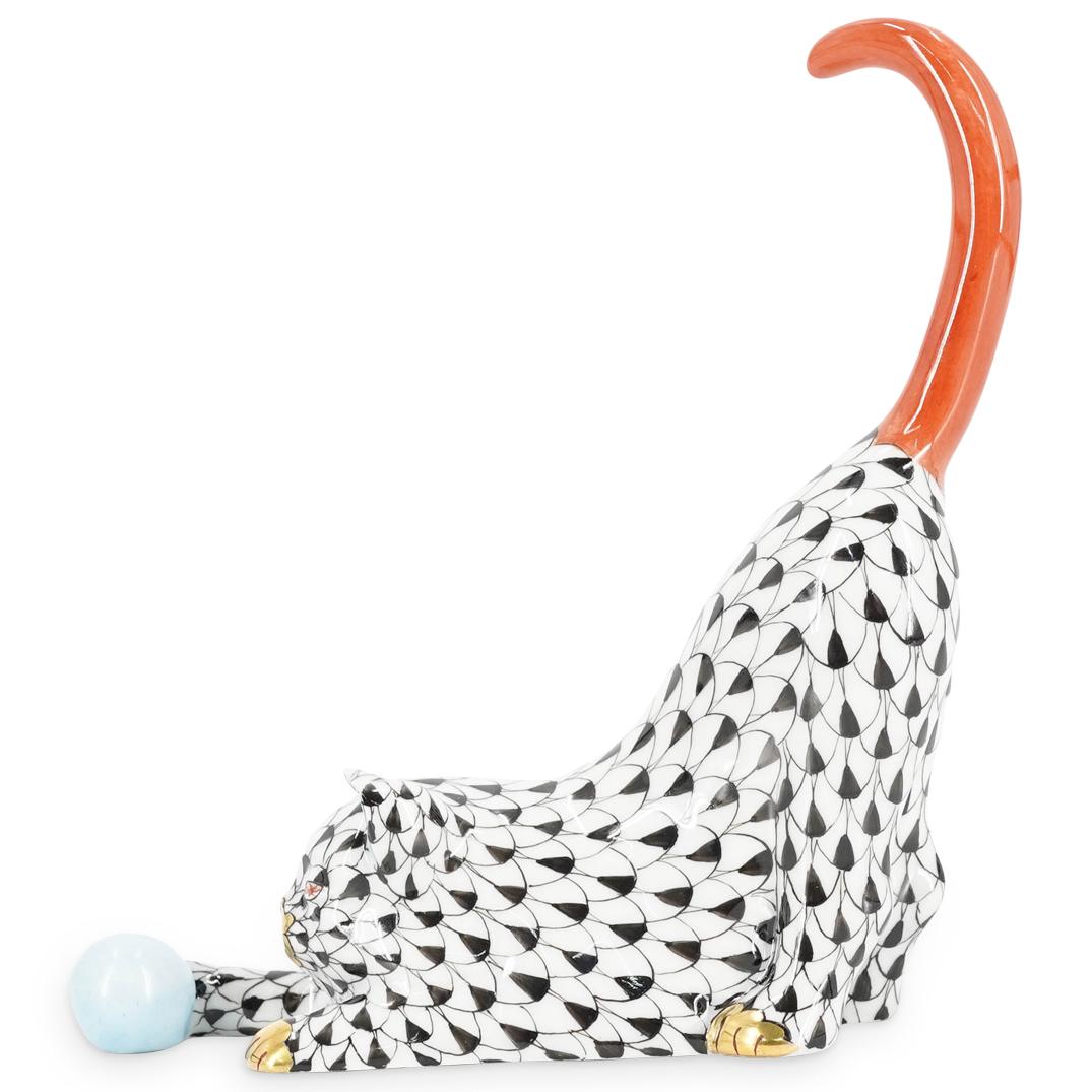 Herend Porcelain Fishnet "Cat With Ball" (1 of 5)