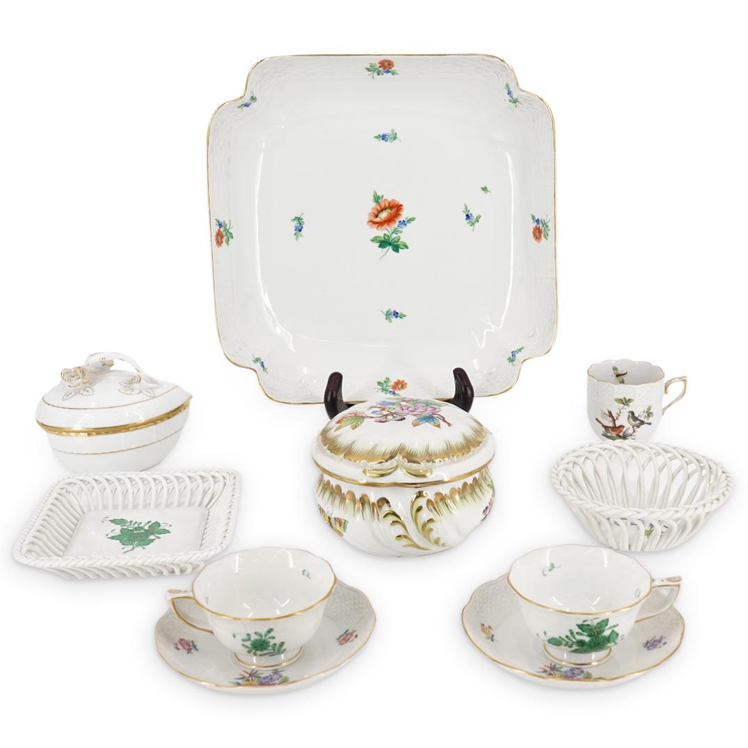 (10 Pc) Misc. Herend Hungary Porcelain Grouping Set (1 of 10)