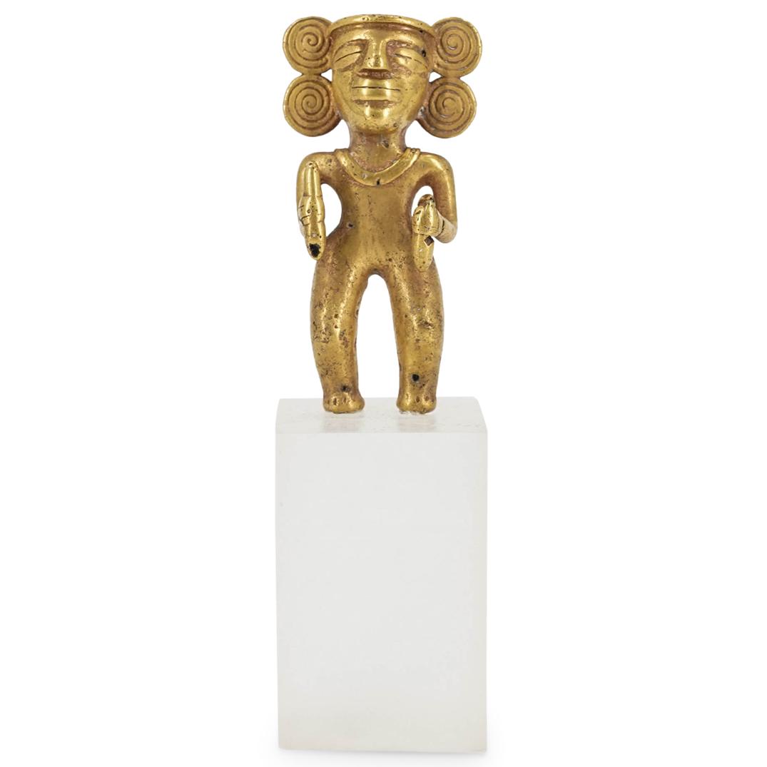 Pre-Columbian Tumbaga Gold Plated Idol Pendant (1 of 5)