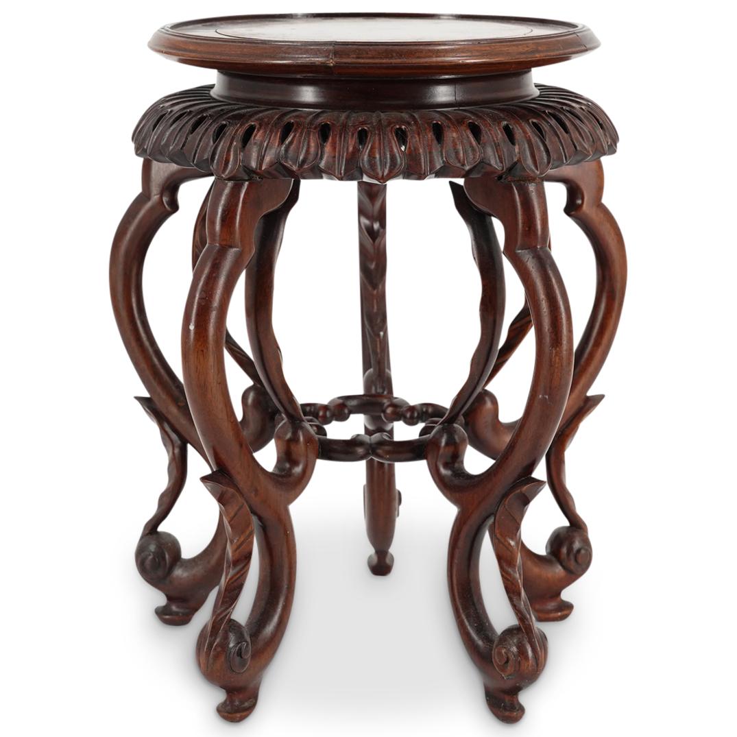 Antique Chinese Wooden Lotus Form Joinery Stand (1 of 6)