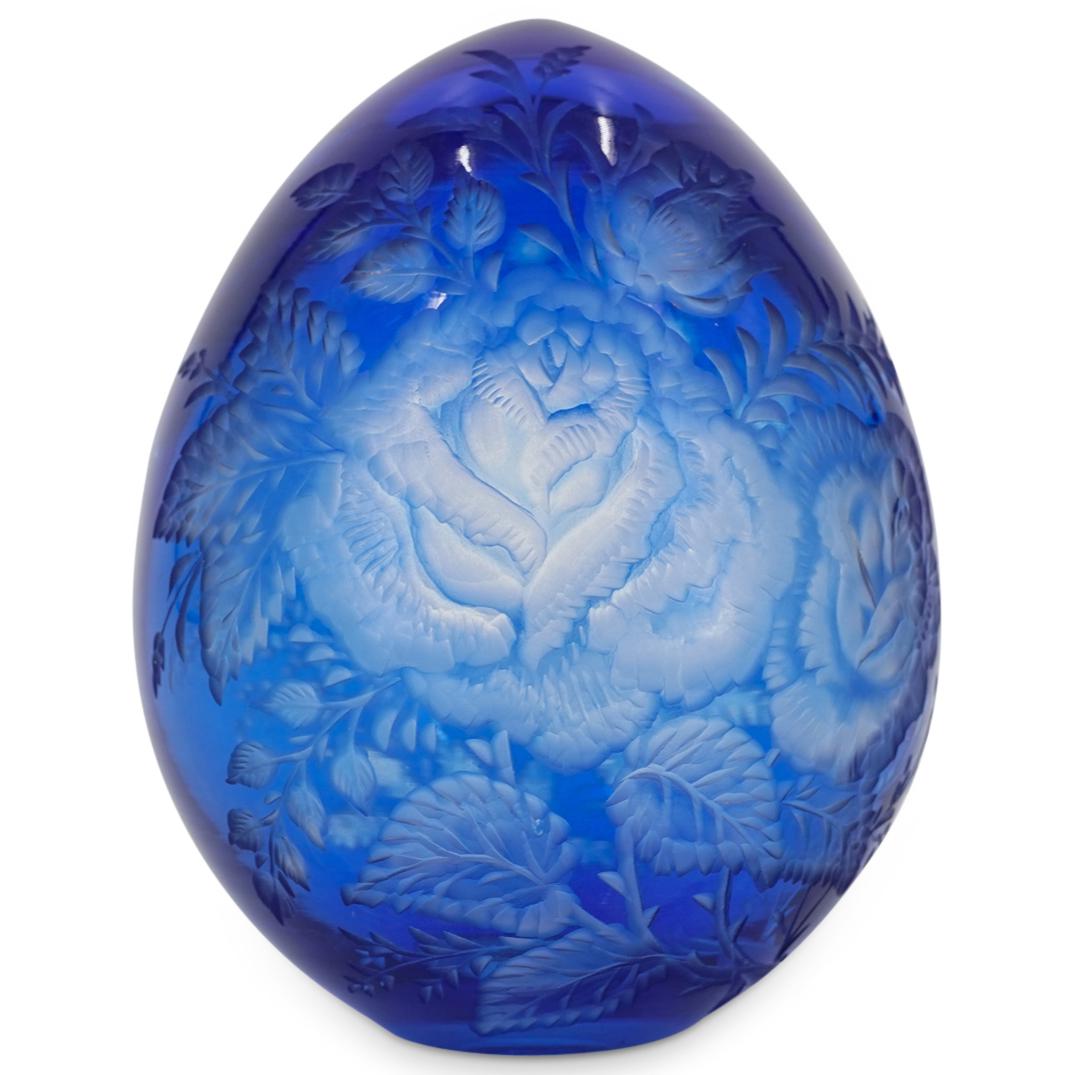 Vintage Russian Carved Cameo Glass Faberge Egg (1 of 5)