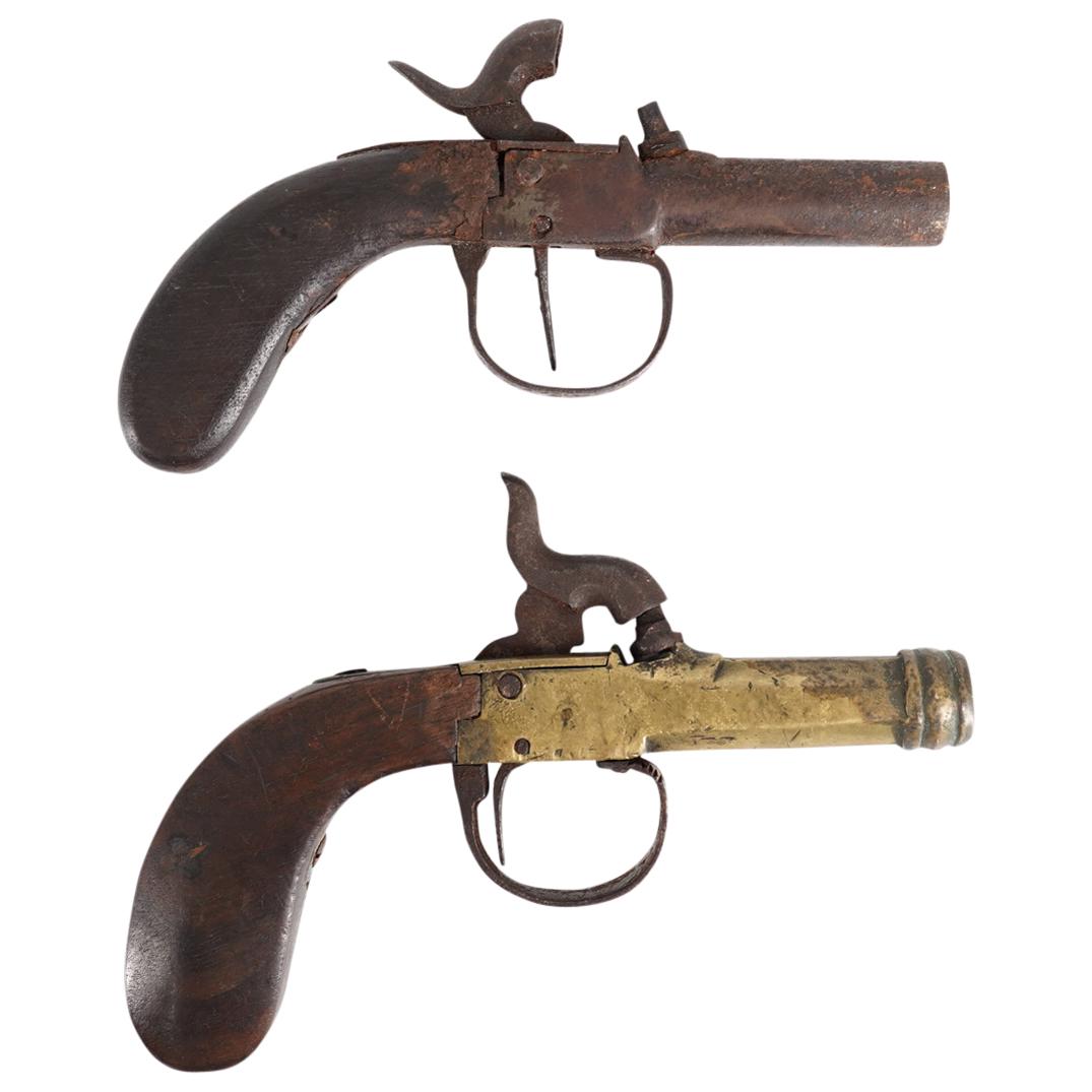 (2 Pc) 19th Cent. Belgian ELG Derringer Pistols (1 of 6)