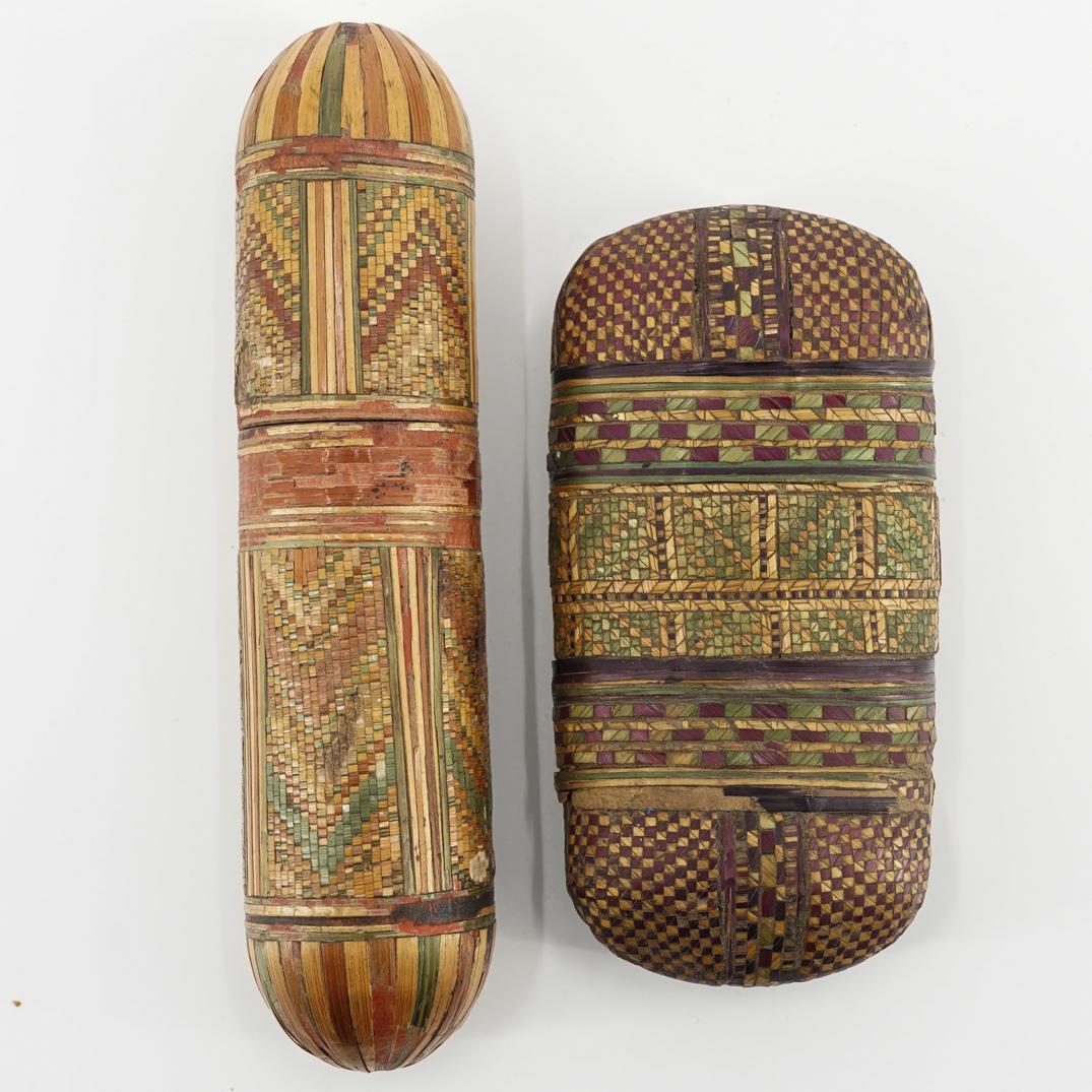 Pair Of Napoleonic Prisoner Of War Straw Cigar Boxes (1 of 5)