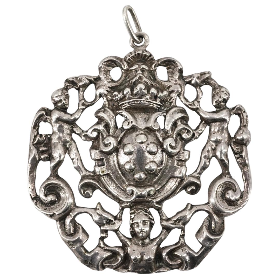 European 800 Silver Open-Work Pendant (1 of 2)