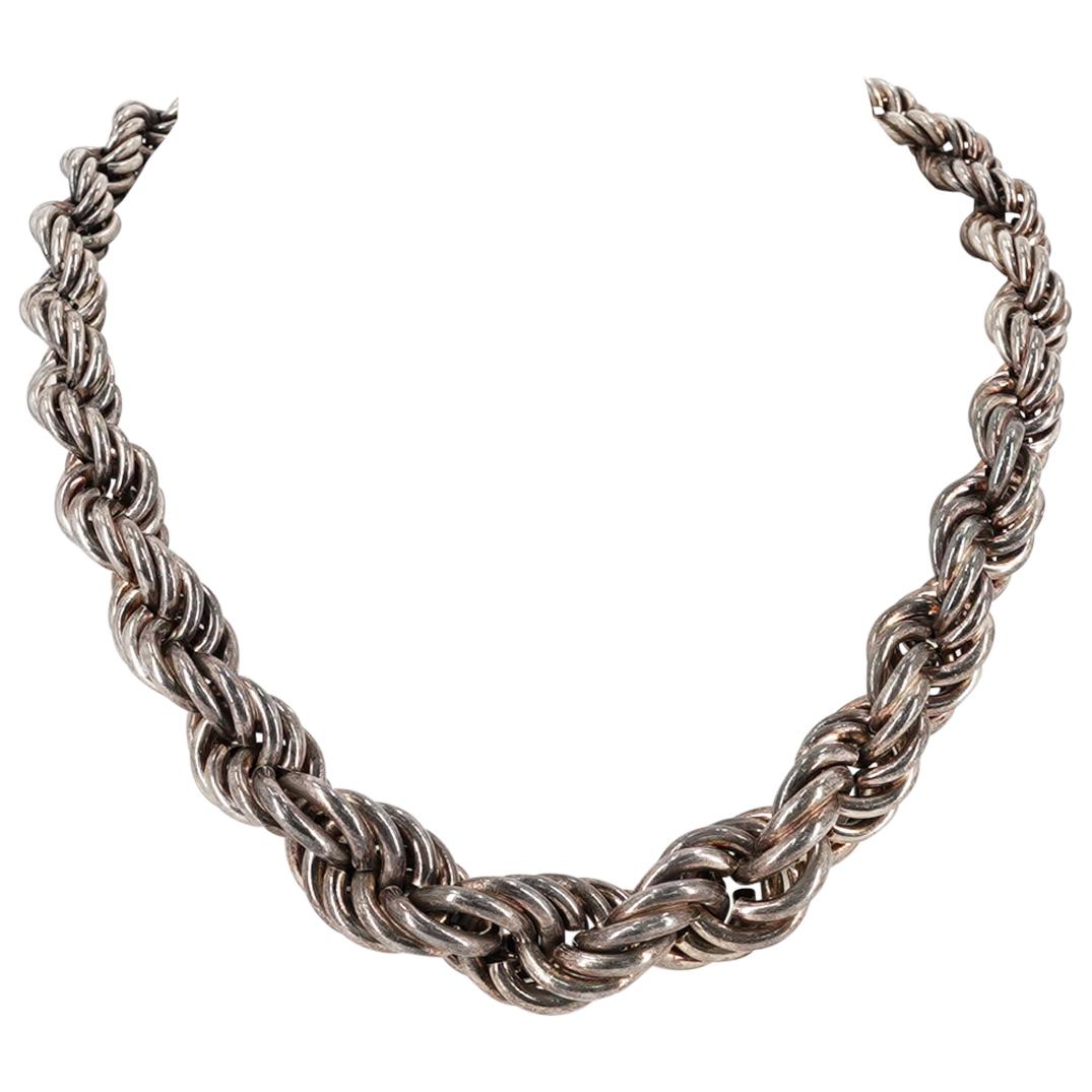 Vintage Sterling Silver Twisted Necklace (1 of 3)