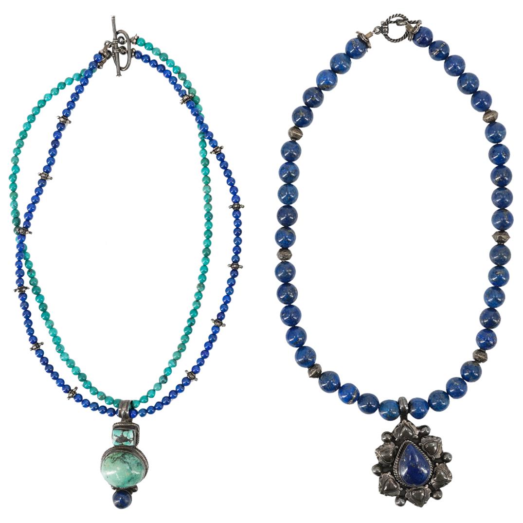 Pair Of Lapis Lazuli And Silver Necklaces (1 of 6)