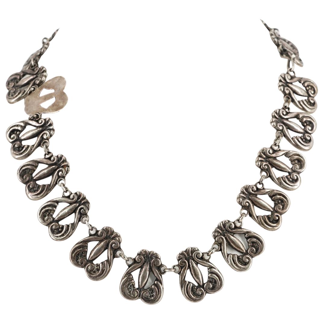 Mexican Taxco Sterling Silver Necklace (1 of 2)