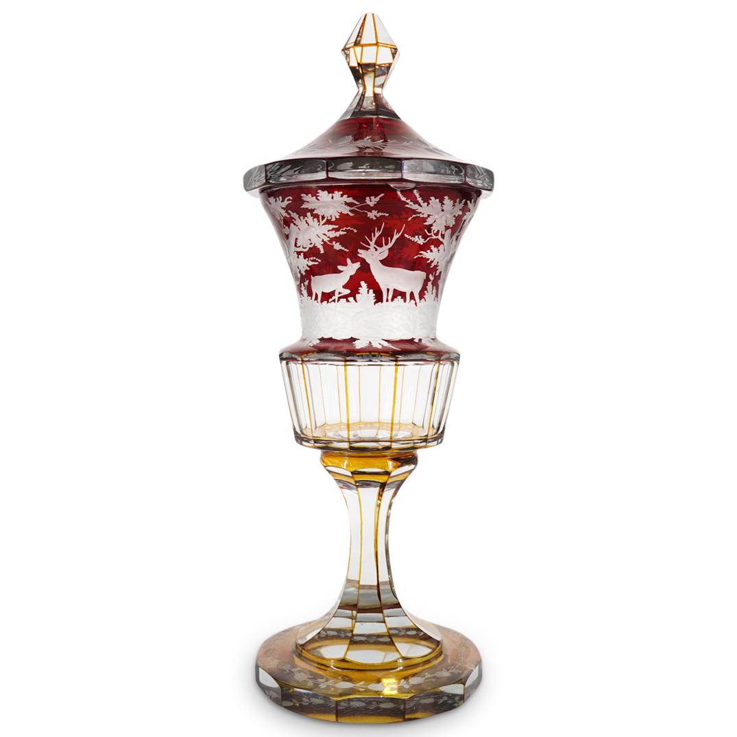 Bohemian Crystal Footed Lidded Bowl (1 of 7)