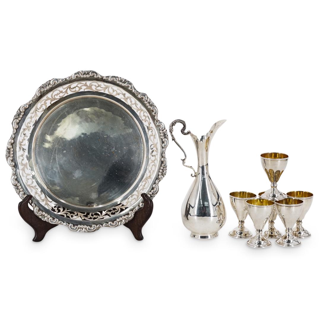 (8Pc) 800 Silver Cordial Service Set (1 of 7)
