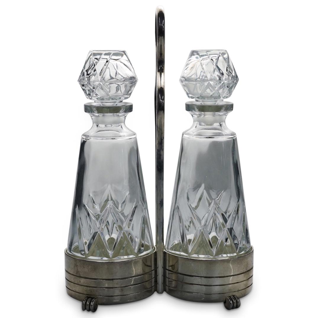 French Crystal & Silver Cruet Set (1 of 4)