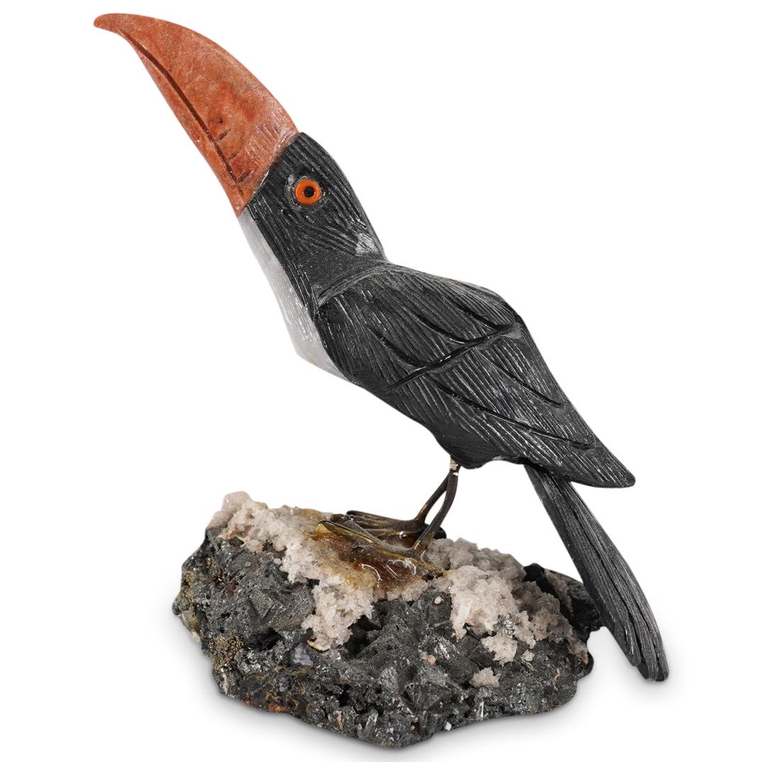 Semi-Precious Stone Carved Bird (1 of 2)