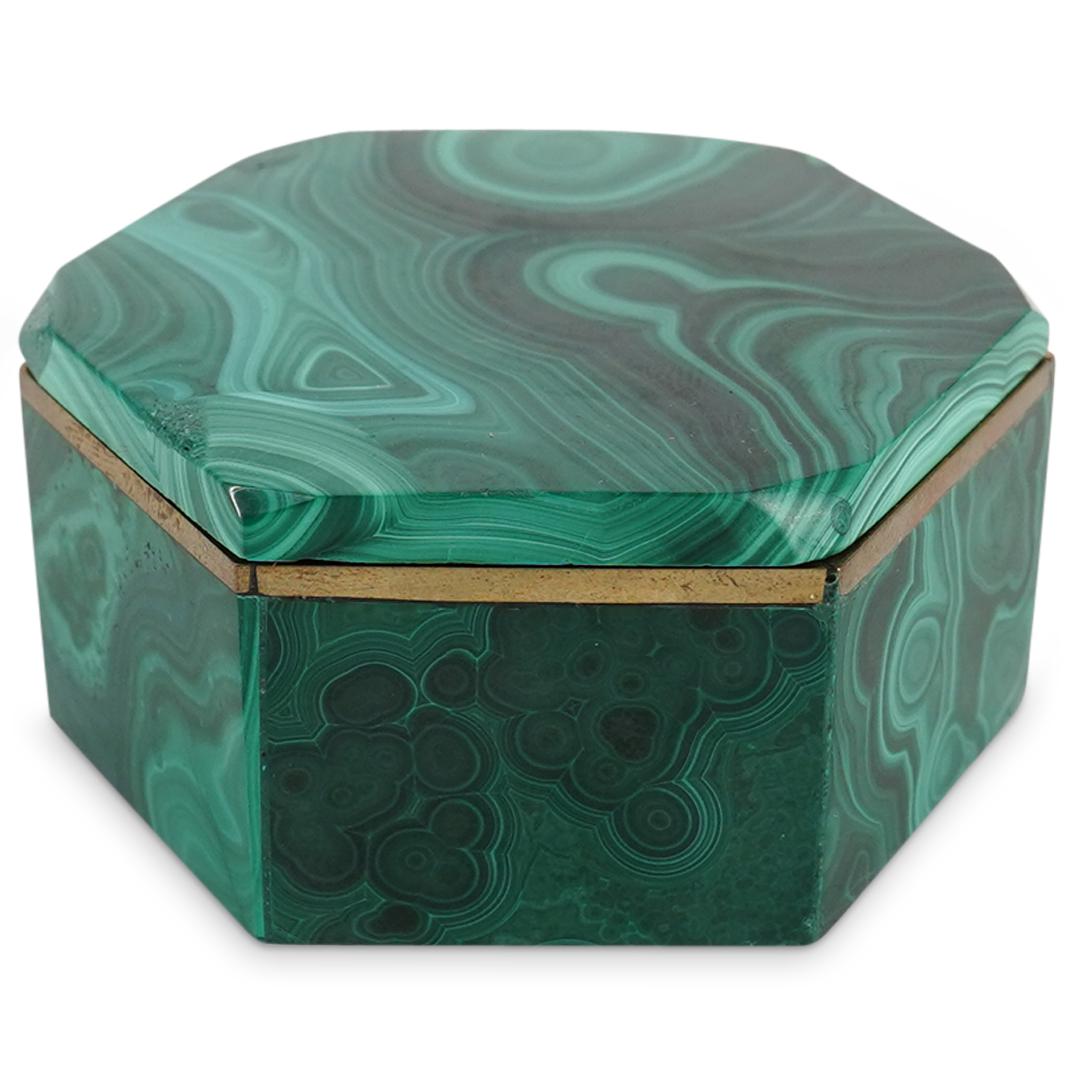 Vintage Carved Malachite Box (1 of 4)