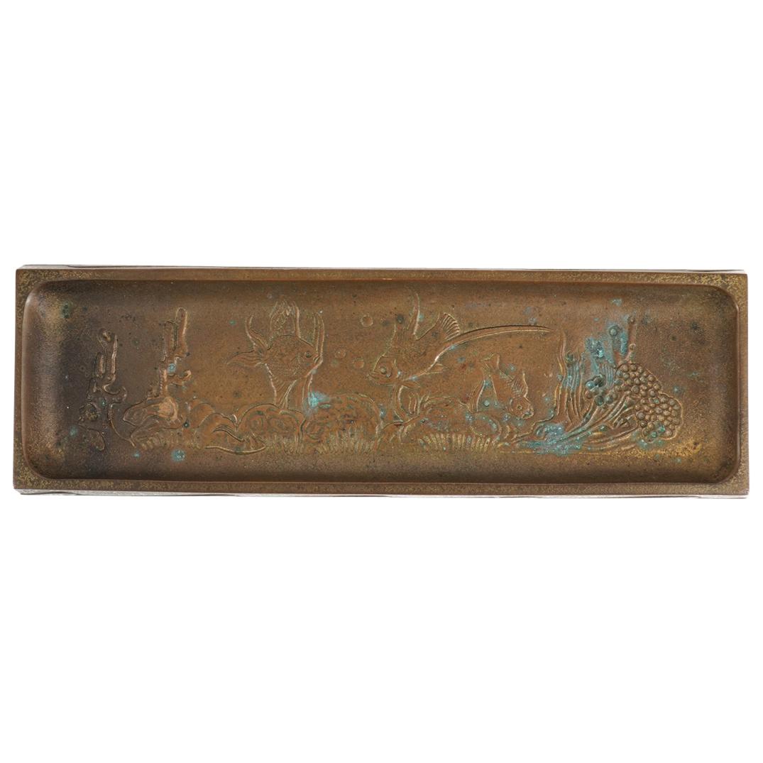 French Art Nouveau Bronze Figural Pen Tray (1 of 4)