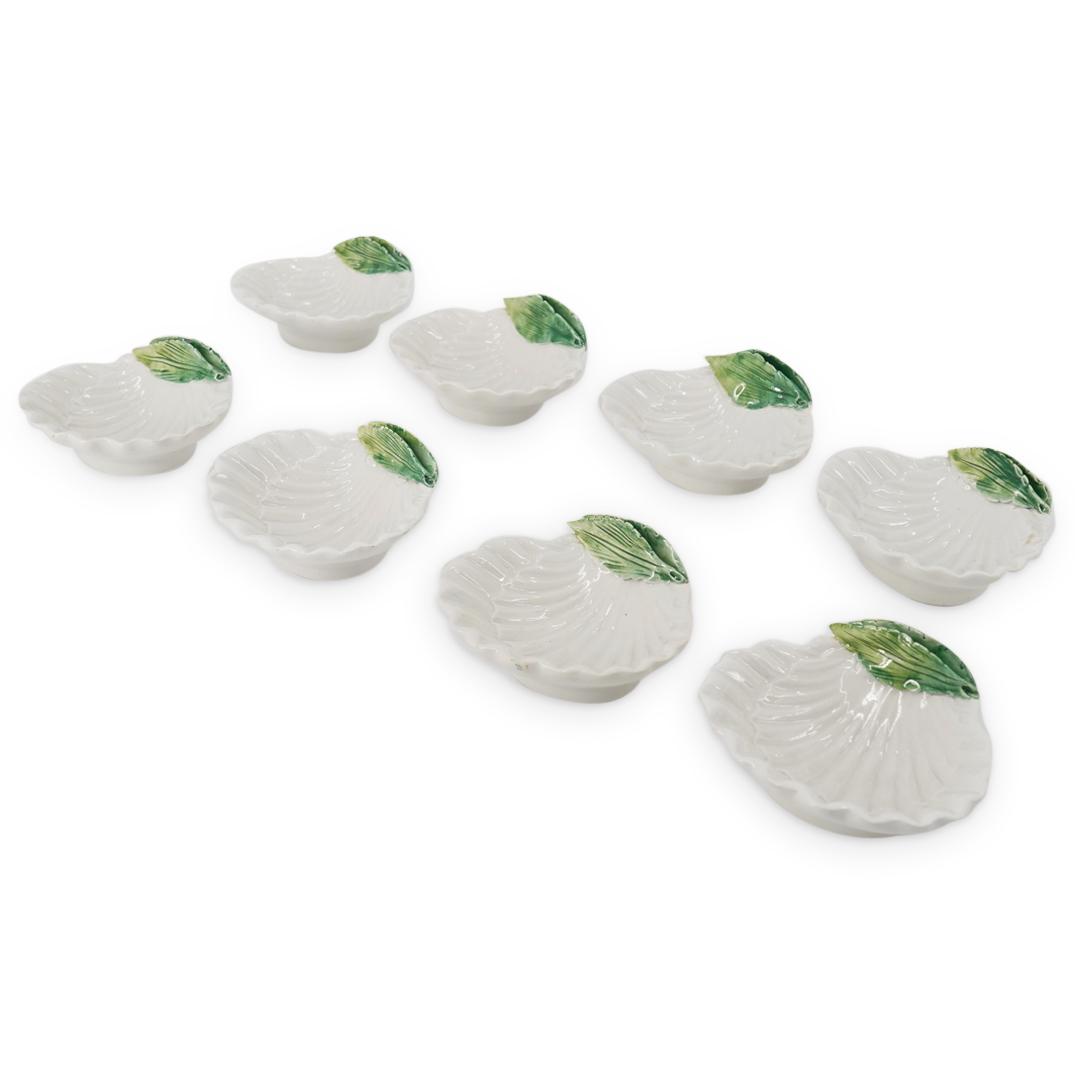 (8Pc) Italian Majolica Shell Salt Cellars (1 of 4)