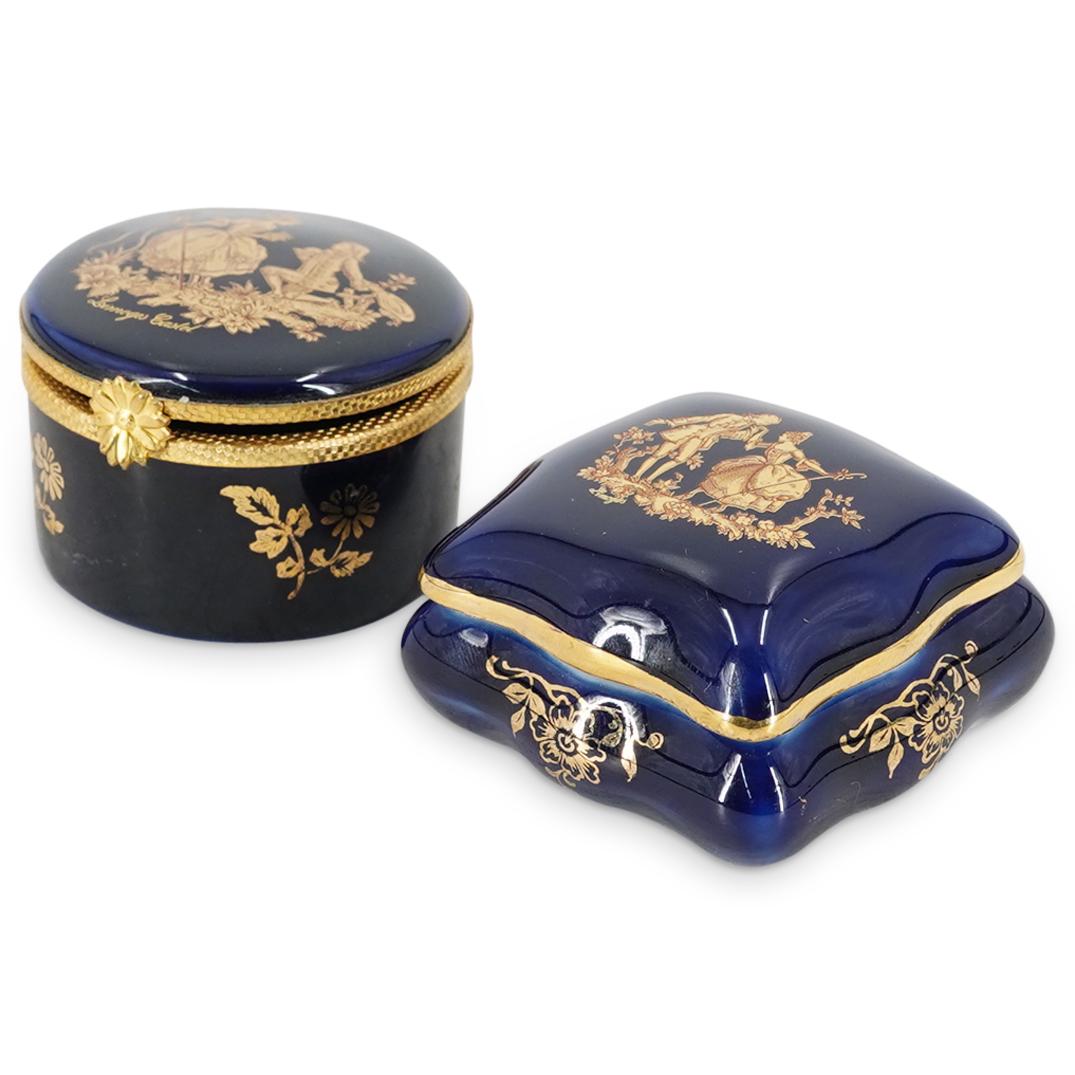 (2Pc) Limoges Porcelain Trinket Boxes (1 of 5)