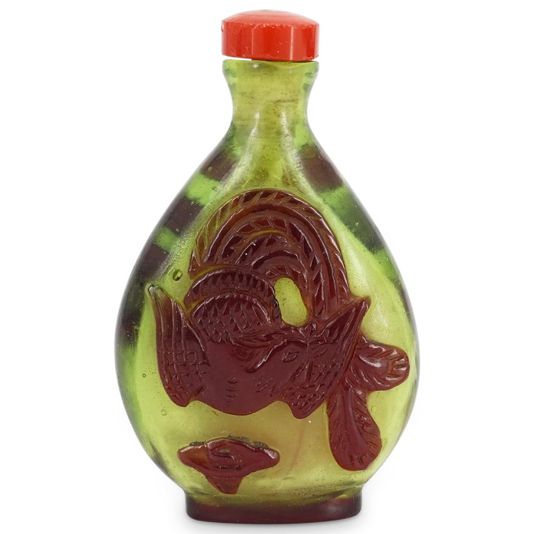 Antique Cameo Glass Dragon Snuff Bottle (1 of 3)