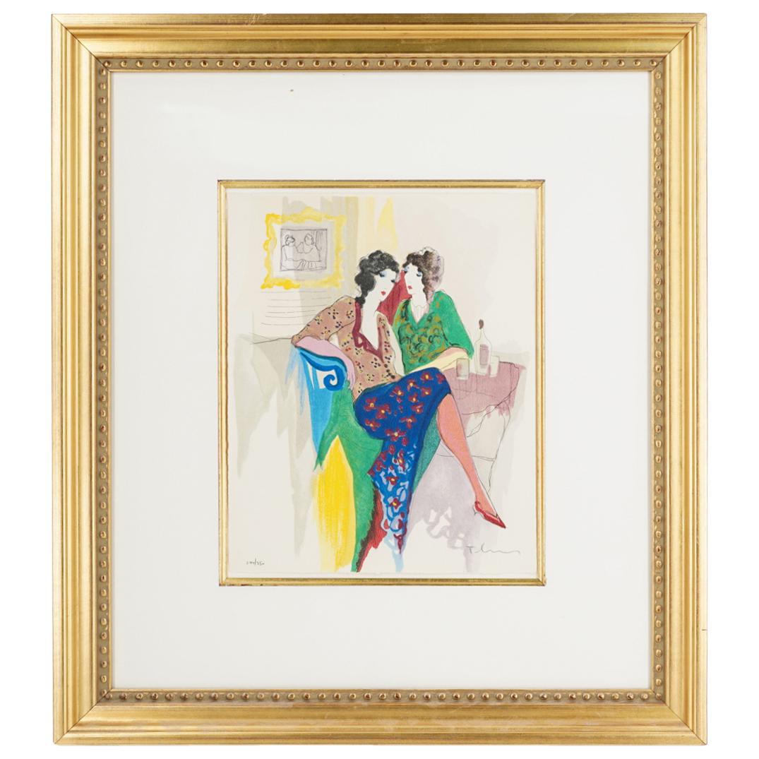 Itzchak Tarkay (1935-2012) Lithograph Of Two Women Seated (1 of 5)