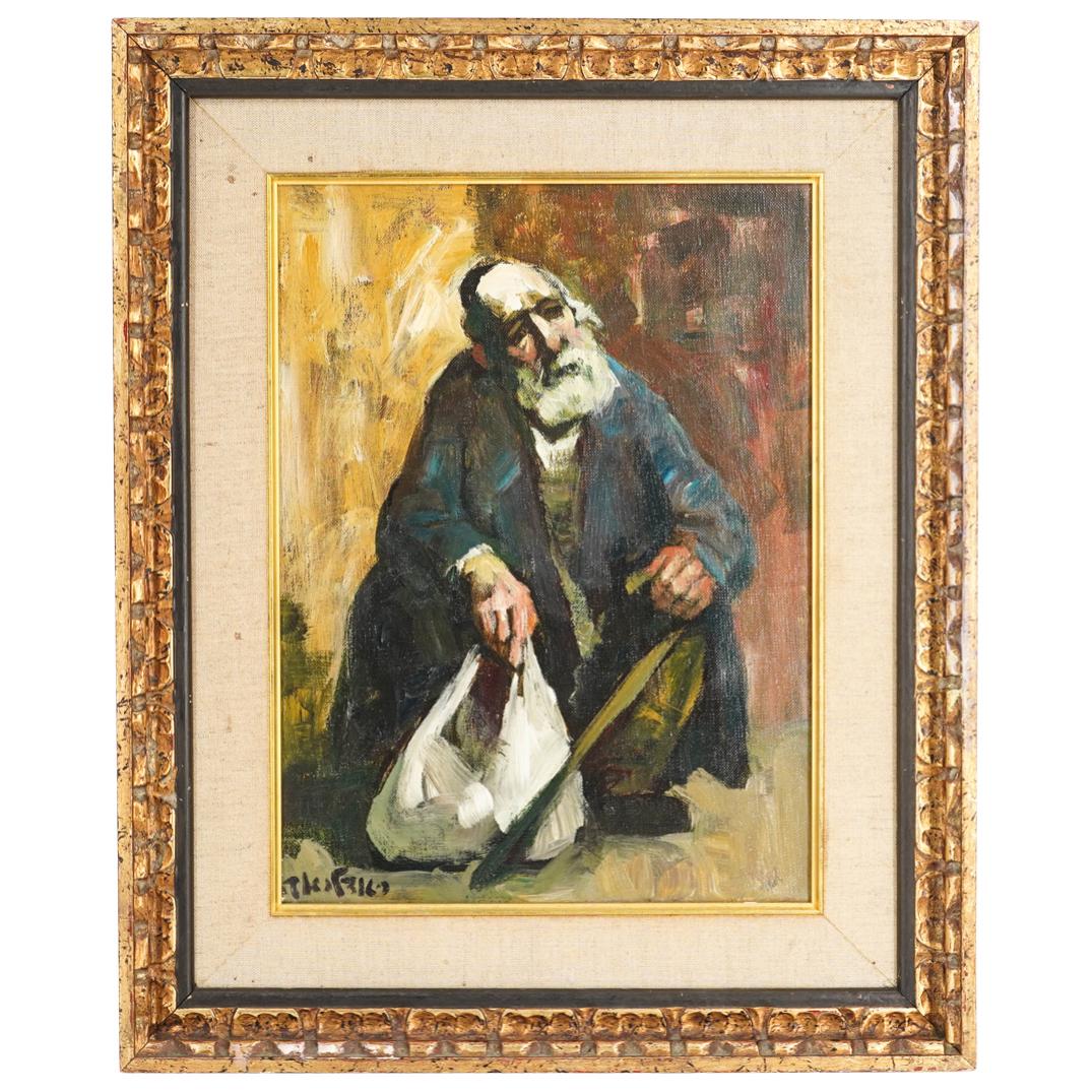 Adolf Adler (1917-1996) Judaica Oil On Canvas (1 of 6)