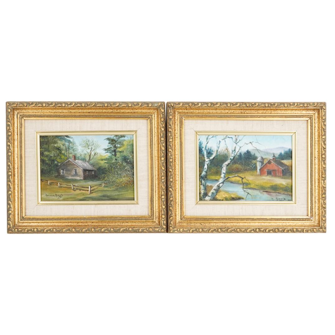 (2Pc) Norma Riegle (b. 1946) Landscape Oil Paintings (1 of 9)