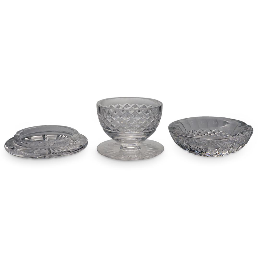 (3Pc) Waterford Crystal, Two Ashtrays & a Bowl (1 of 8)
