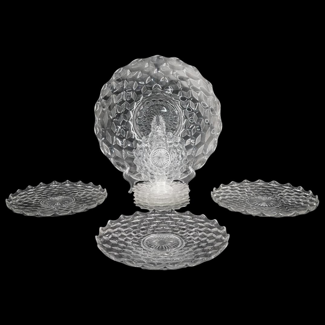 (10 Pc) Vintage Fostoria American Glass Grouping Set (1 of 4)