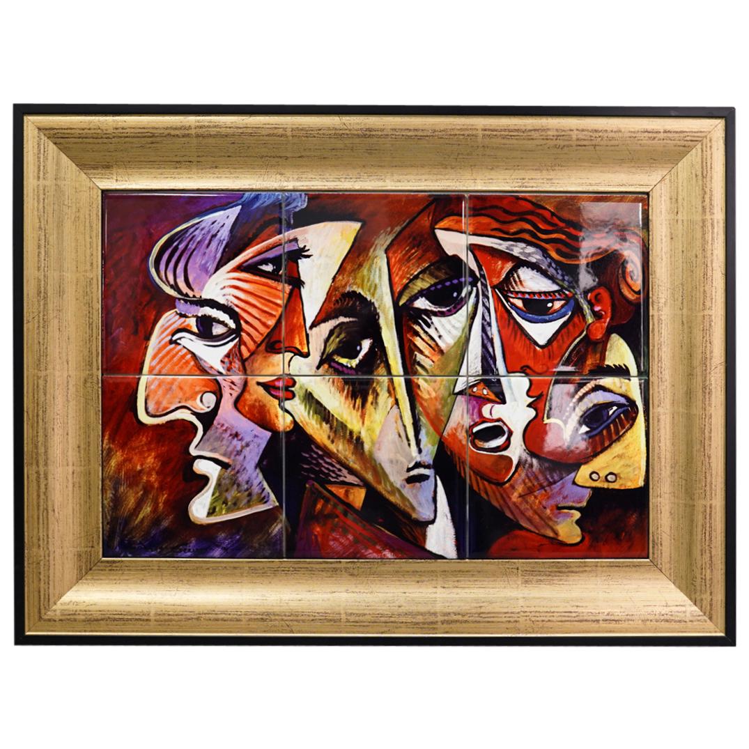 Signed Hand Painted Ceramic Tile Art (1 of 4)