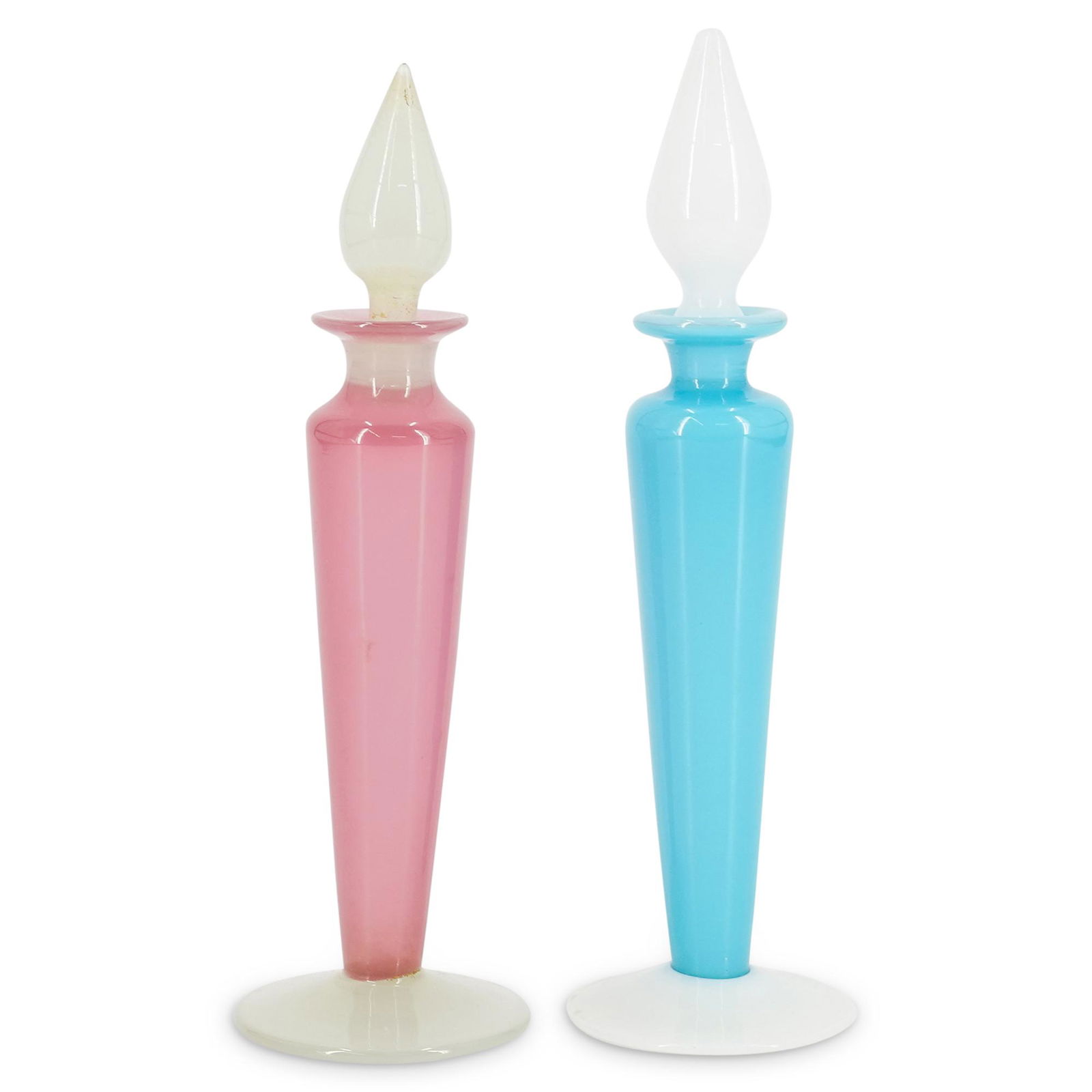 Pair Of Two Toned Steuben Cologne Bottles (1 of 7)