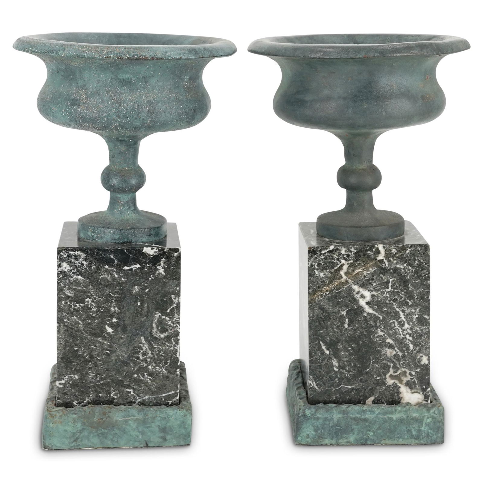 Pair of Metal and Marble Tazzas (1 of 6)