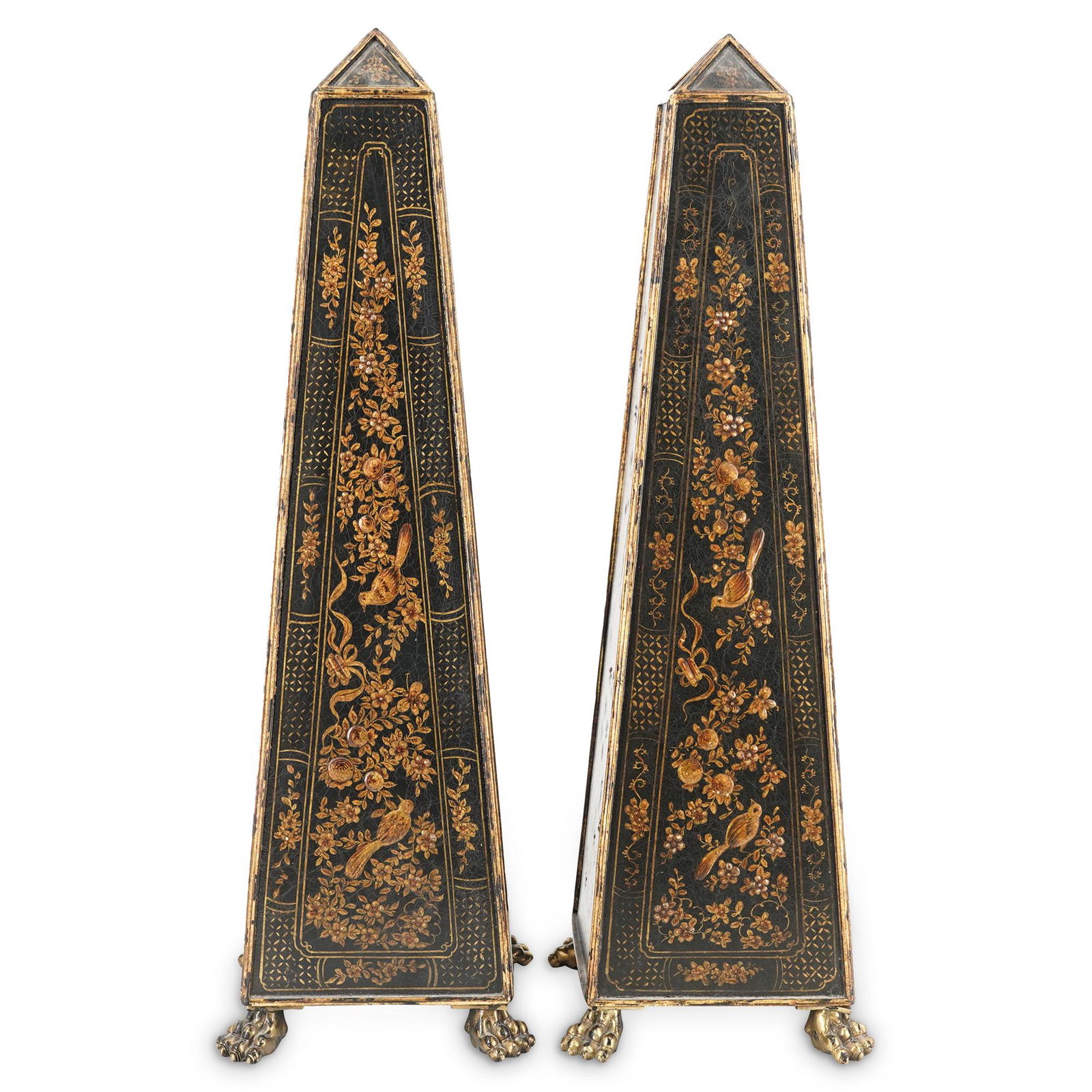 Possibly Maitland Lacquered Wood Footed Obelisks (1 of 6)