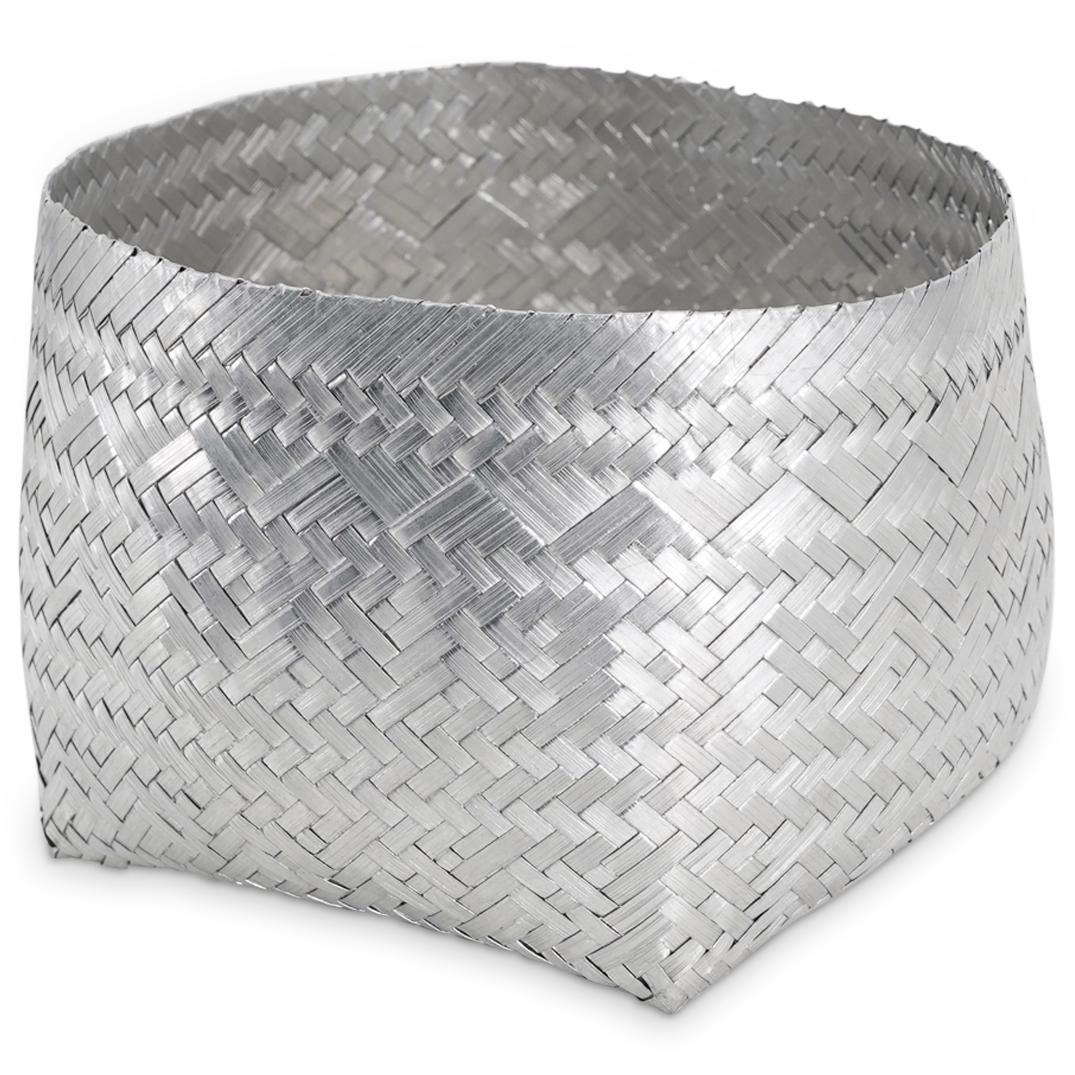Vintage Silver Plated Woven Basket (1 of 5)